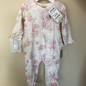 Miniclasix Baby Girl Floral Footie Size 6 months